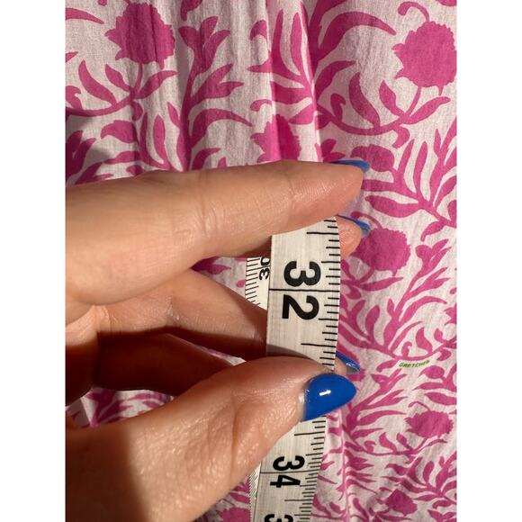 Gretchen Scott Top Womens Small Pink Floral Tunic Cotton Beachy Boho Lightweight - Picture 10 of 11